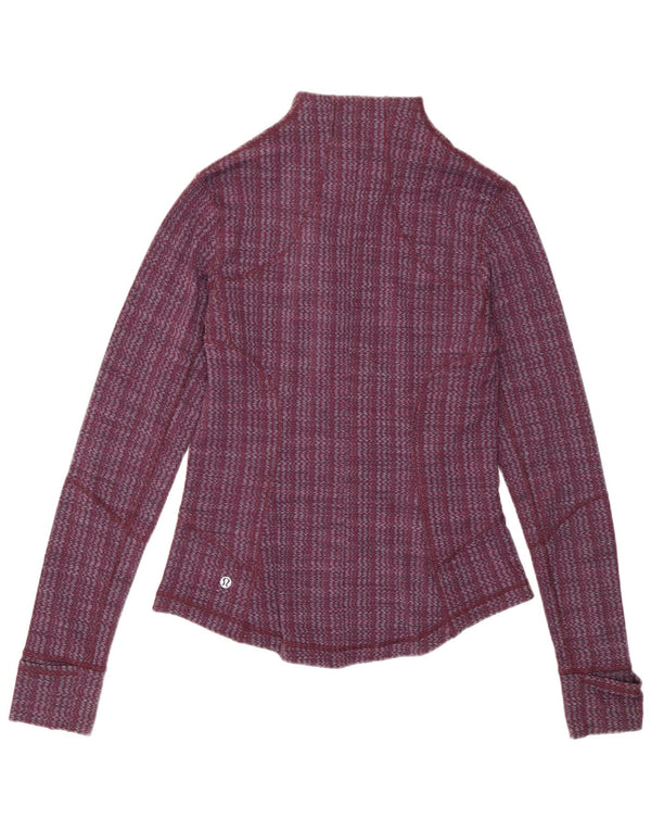 Lululemon Womens Tracksuit Top Jacket UK 12 Medium Burgundy Chevron
