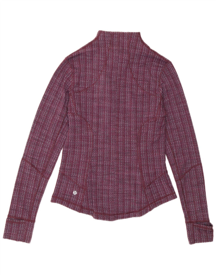 Lululemon Womens Tracksuit Top Jacket UK 12 Medium Burgundy Chevron