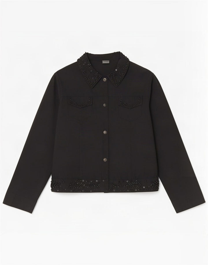Roccobarocco Bomber Damă IT 46 Mare Bumbac Negru