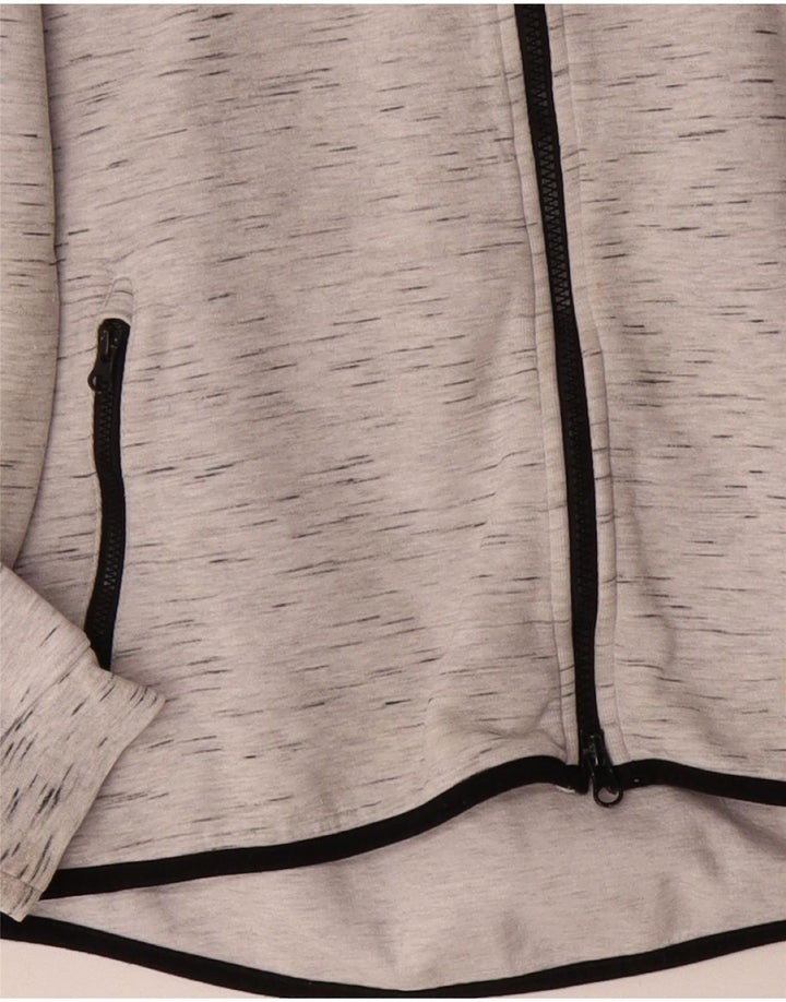 Nike Mens Zip Hoodie Sweater Large Grey Flecked Cotton