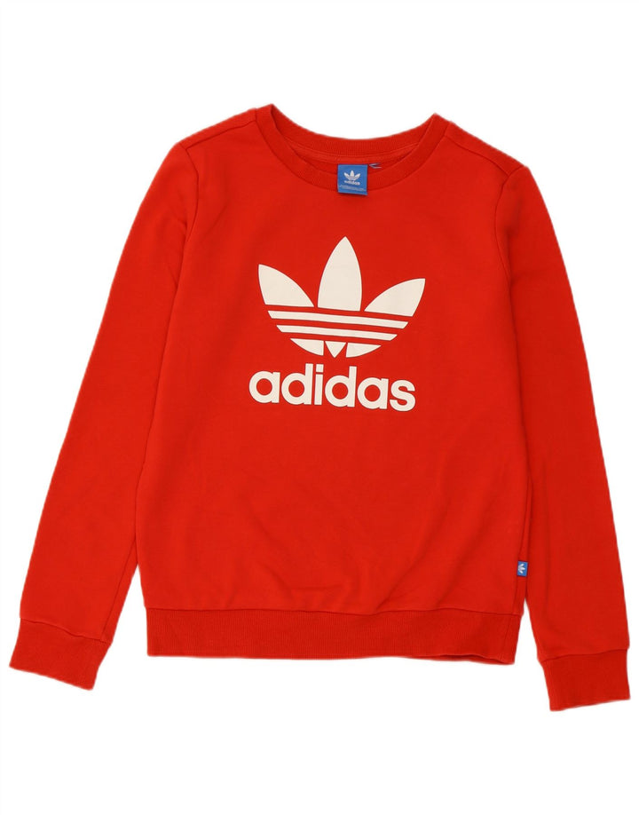 Adidas Womens Graphic Sweatshirt Jumper UK 8 Small Red