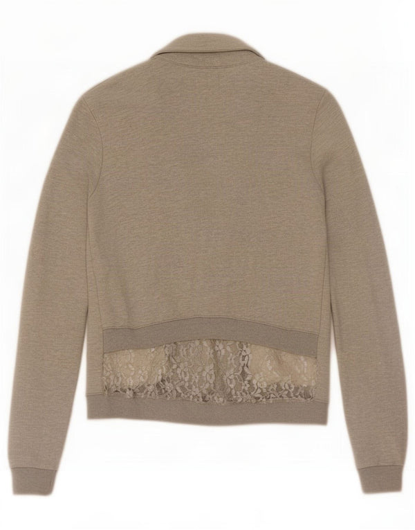 Diesel Mädchen-Trainingsanzug-Top-Jacke, 15–16 Jahre, graue Baumwolle mit Blumenmuster