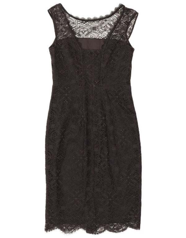 Abito aderente senza maniche da donna Monsoon UK 10 Piccolo nylon floreale nero
