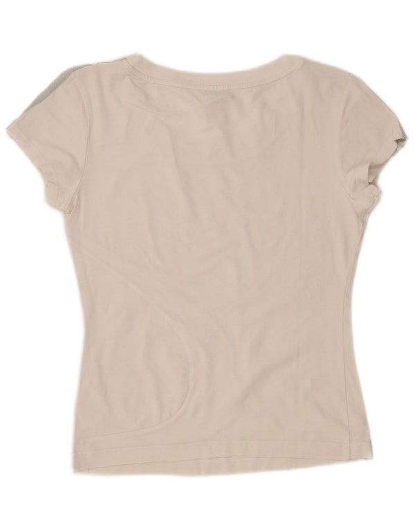 T-shirt grafica da donna Adidas Top UK 14 cotone bianco medio