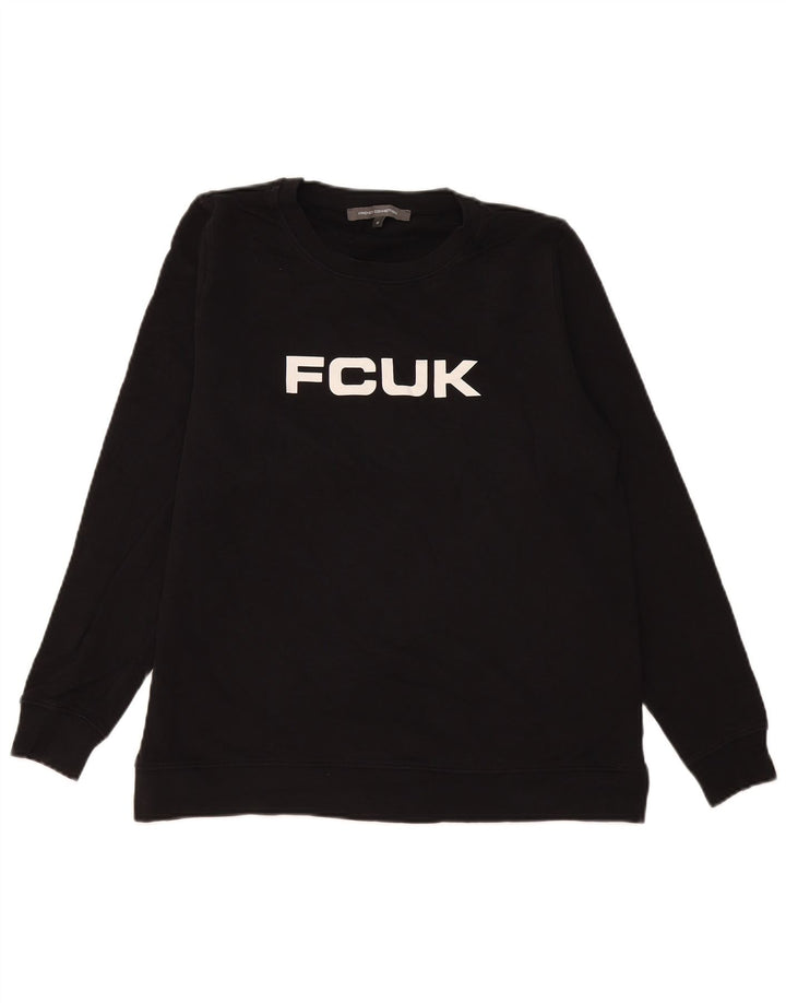 French Connection Herren-Sweatshirt mit Grafik, mittelschwarze Baumwolle