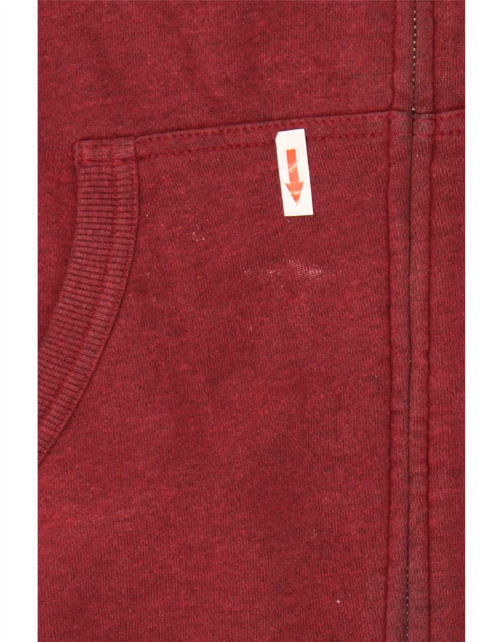 Vans Mens Graphic Zip Hoodie Sweater Medium Burgundy Cotton
