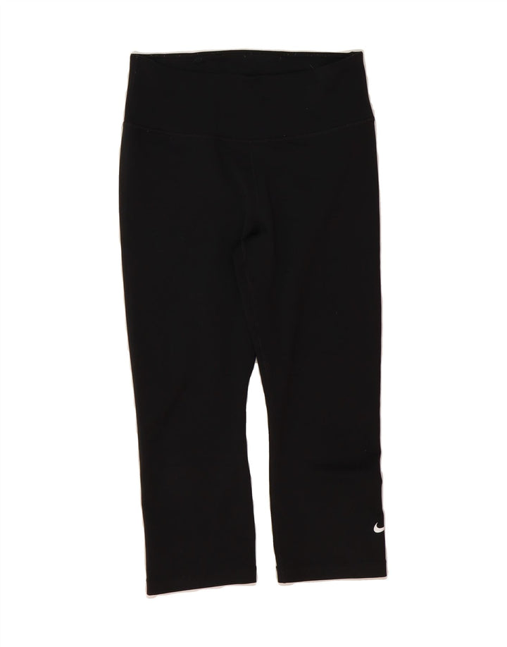 NIKE Womens Capri Leggings UK 10 Small Black Polyester Vintage Nike and Second-Hand Nike from Messina Hembry 