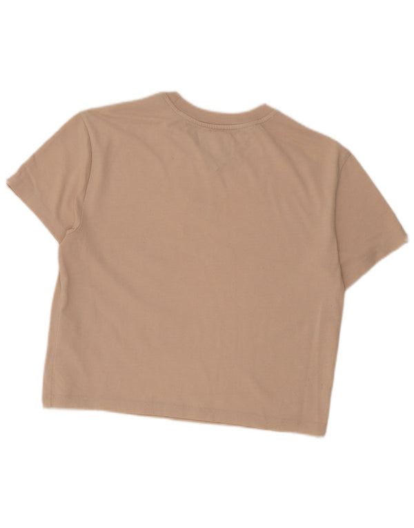 T-shirt corta da donna Tommy Hilfiger Top UK 6 XS cotone beige