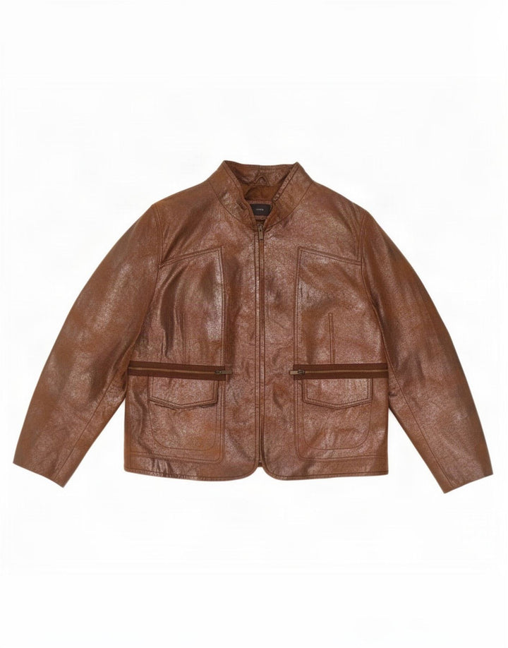 BVS Damen Lederjacke EU 43 Large Braun