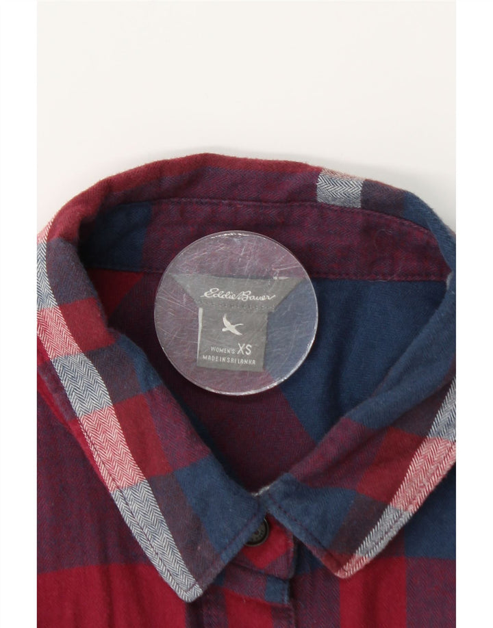 EDDIE BAUER Womens Oversized Flannel Shirt UK 6 XS Multicoloured Plaid