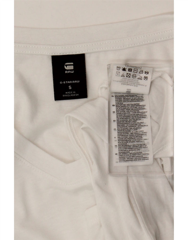 G-Star Womens Top Long Sleeve UK 10 Small White Cotton