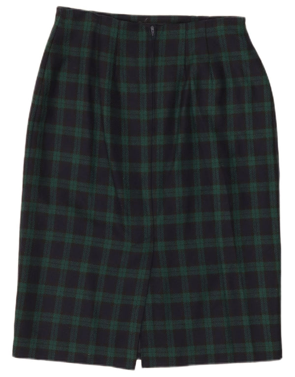 Marks & Spencer Womens St. Michael Pencil Skirt W30 Medium Navy Blue Check