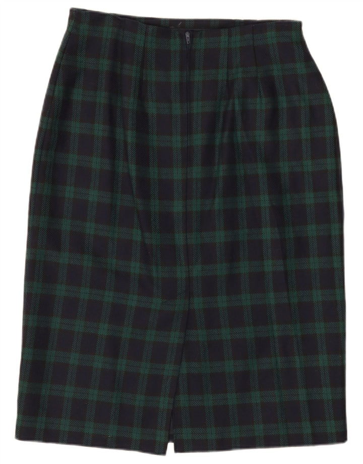 Marks & Spencer Womens St. Michael Pencil Skirt W30 Medium Navy Blue Check