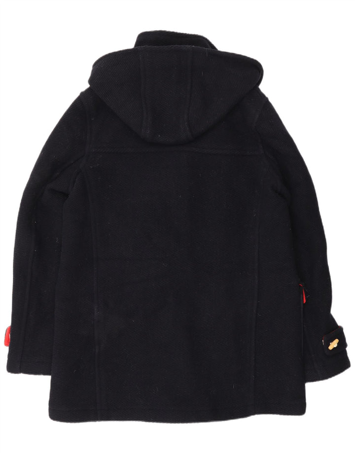 Topshop Womens Hooded Duffle Coat UK 12 Medium Navy Blue Wool