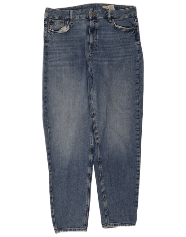 Marks & Spencer Γυναικεία Mom Tapered Jeans UK 16 Large W32 L28 Blue Cotton