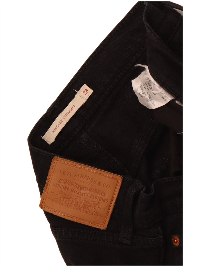 Levi's Damen Ribcage Cropped Jeans W28 L24 Schwarz