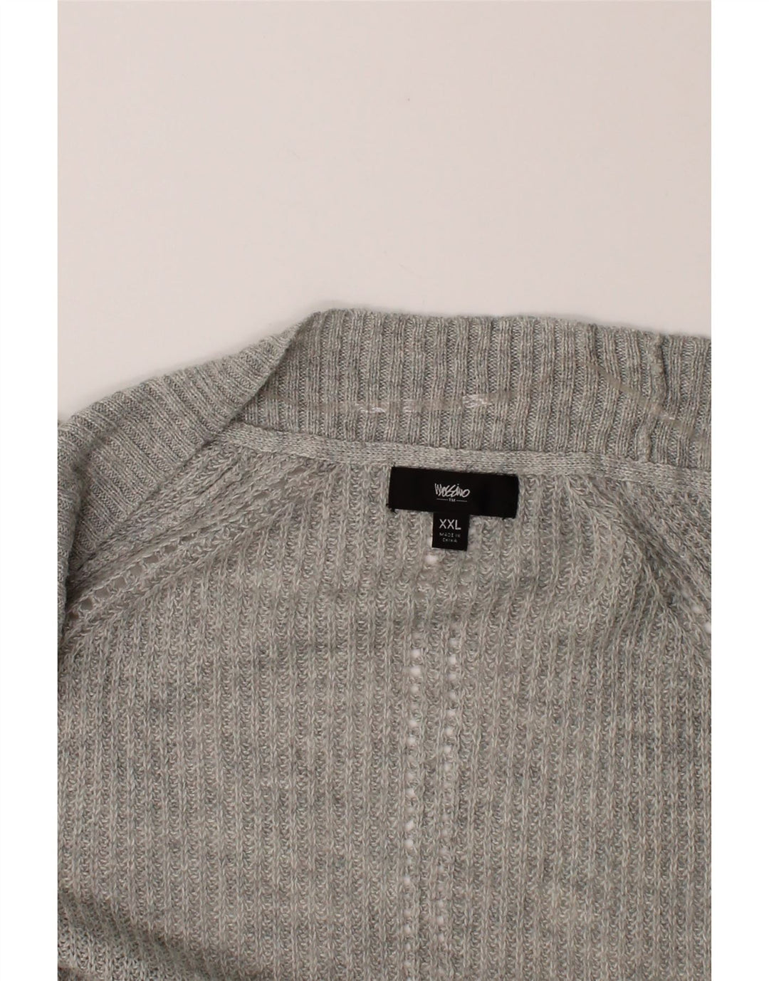 MOSSIMO Womens Longline Open Cardigan Sweater UK 20 2XL Grey Nylon Vintage Mossimo and Second-Hand Mossimo from Messina Hembry 