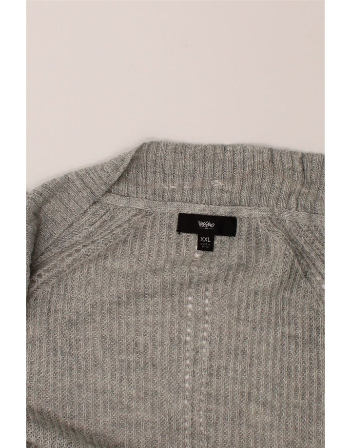 MOSSIMO Womens Longline Open Cardigan Sweater UK 20 2XL Grey Nylon Vintage Mossimo and Second-Hand Mossimo from Messina Hembry 