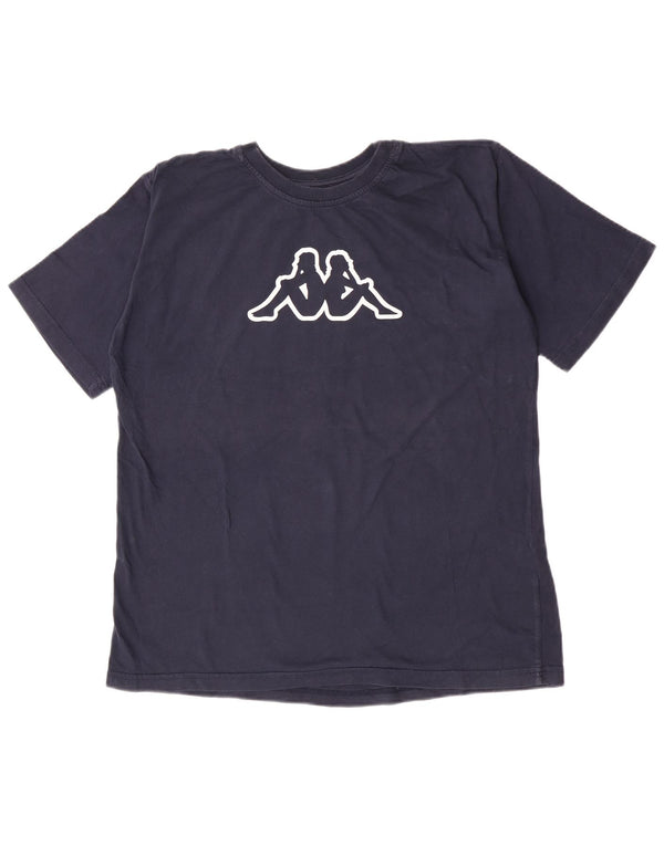 Kappa Mens Graphic T-Shirt Top XL Navy Blue Cotton