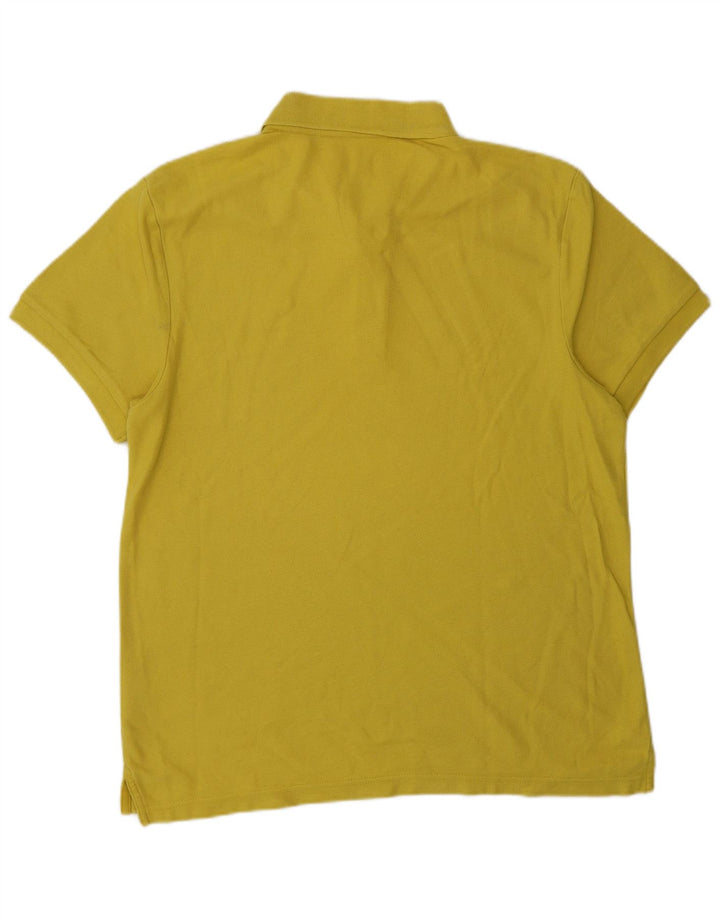 NIKE Mens Polo Shirt Medium Yellow Cotton
