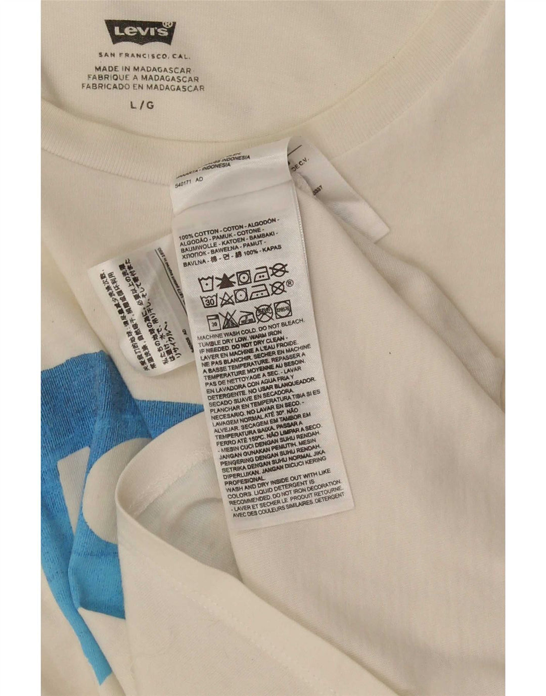 Levi's Herre grafisk T-shirt Top Stor hvid bomuld