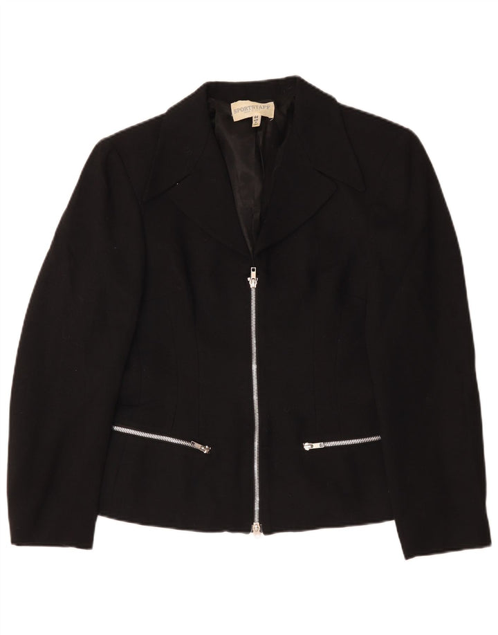 Sport Staff Womens Full Zip Blazer Jacket IT 44 Medium Black