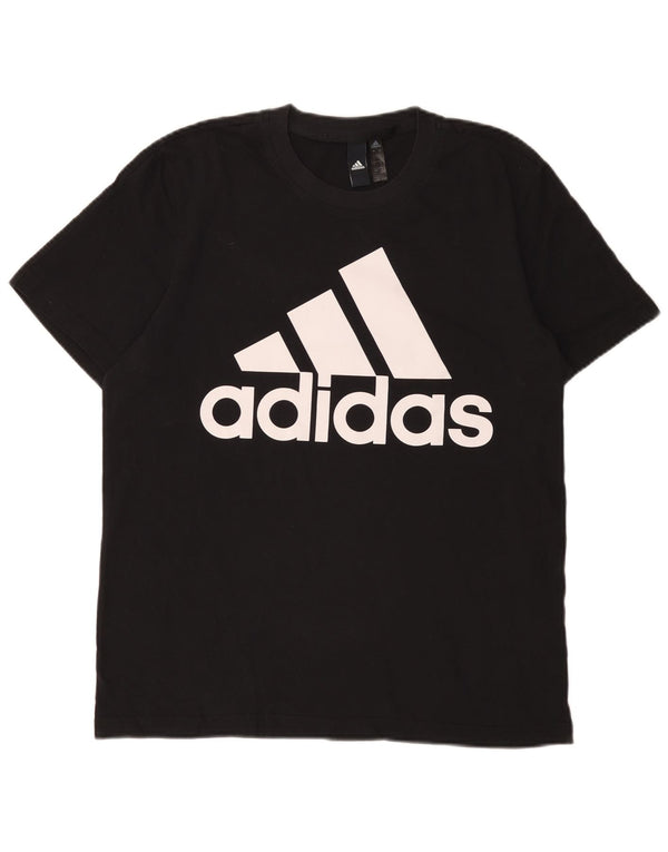 Adidas T-shirt graphique pour hommes, grand, en coton noir