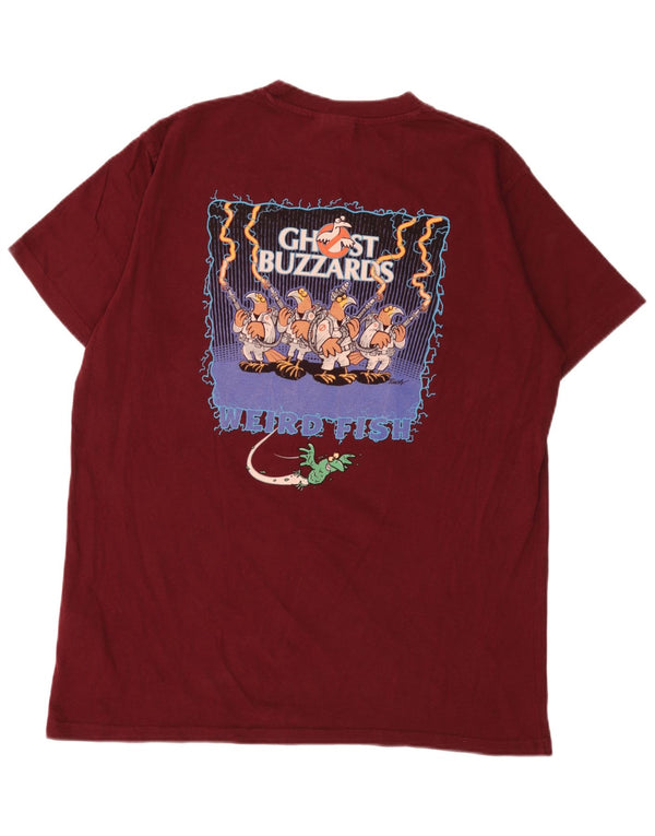 Weird Fish Mens Graphic T-Shirt Top Large Burgundy Cotton