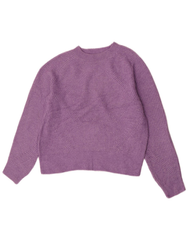 Marks & Spencer Dame Crop Boat Neck Jumper Sweater UK 10 Small Purple
