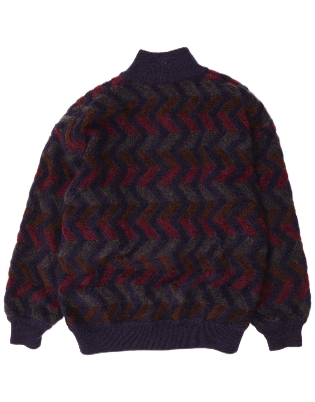 Missoni Mens Reversible Cardigan Sweater IT 48 Medium Navy Blue Chevron