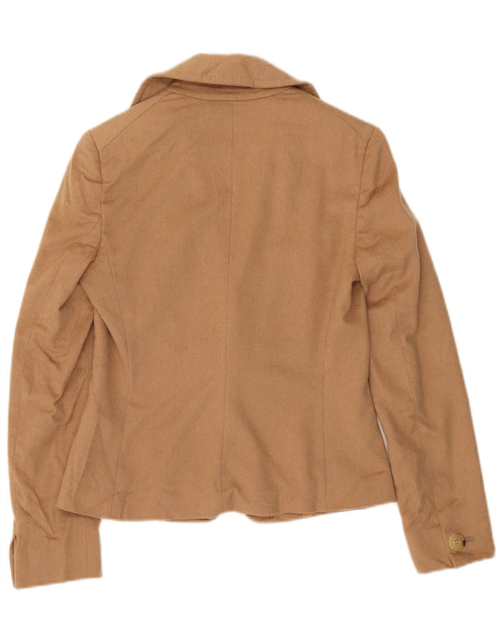 Max Mara Womens 1 Button Blazer Jacket UK 8 Small Beige Camelhair
