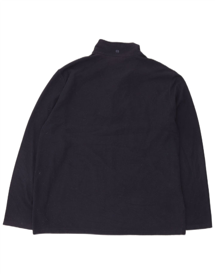 MOUNTAIN WAREHOUSE Mens Zip Neck Fleece Jumper XL Navy Blue Polyester