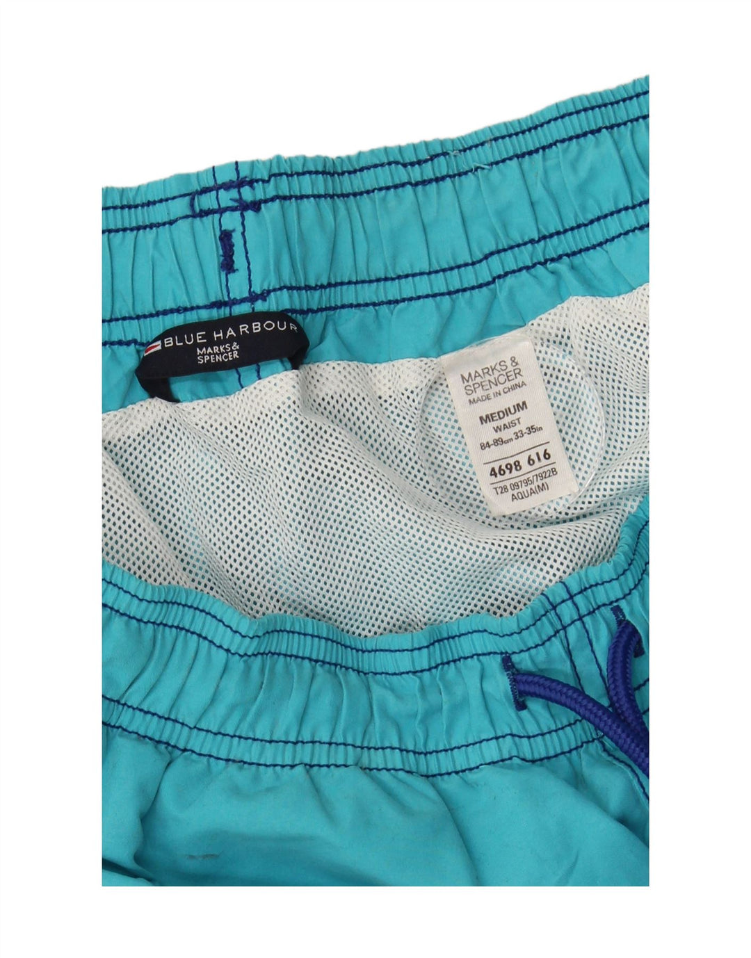 MARKS & SPENCER Mens Blue Harbour Swimming Shorts Medium  Blue Polyester