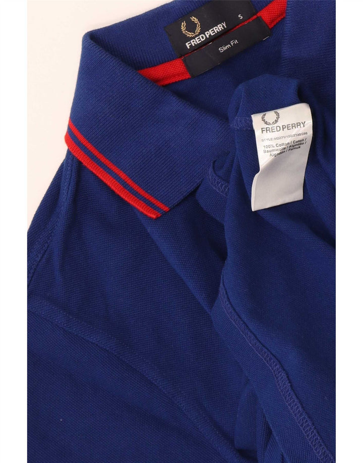 Fred Perry Mens Slim Fit Polo Shirt Small Navy Blue Cotton