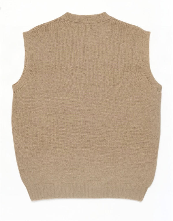 Benetton Mens Vest Tank Top Bumbac Mediu Bej