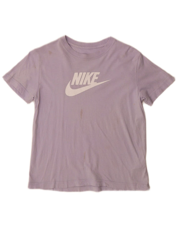 Nike Dame Loose Fit T-Shirt Top UK 10 Lille Lilla Bomuld