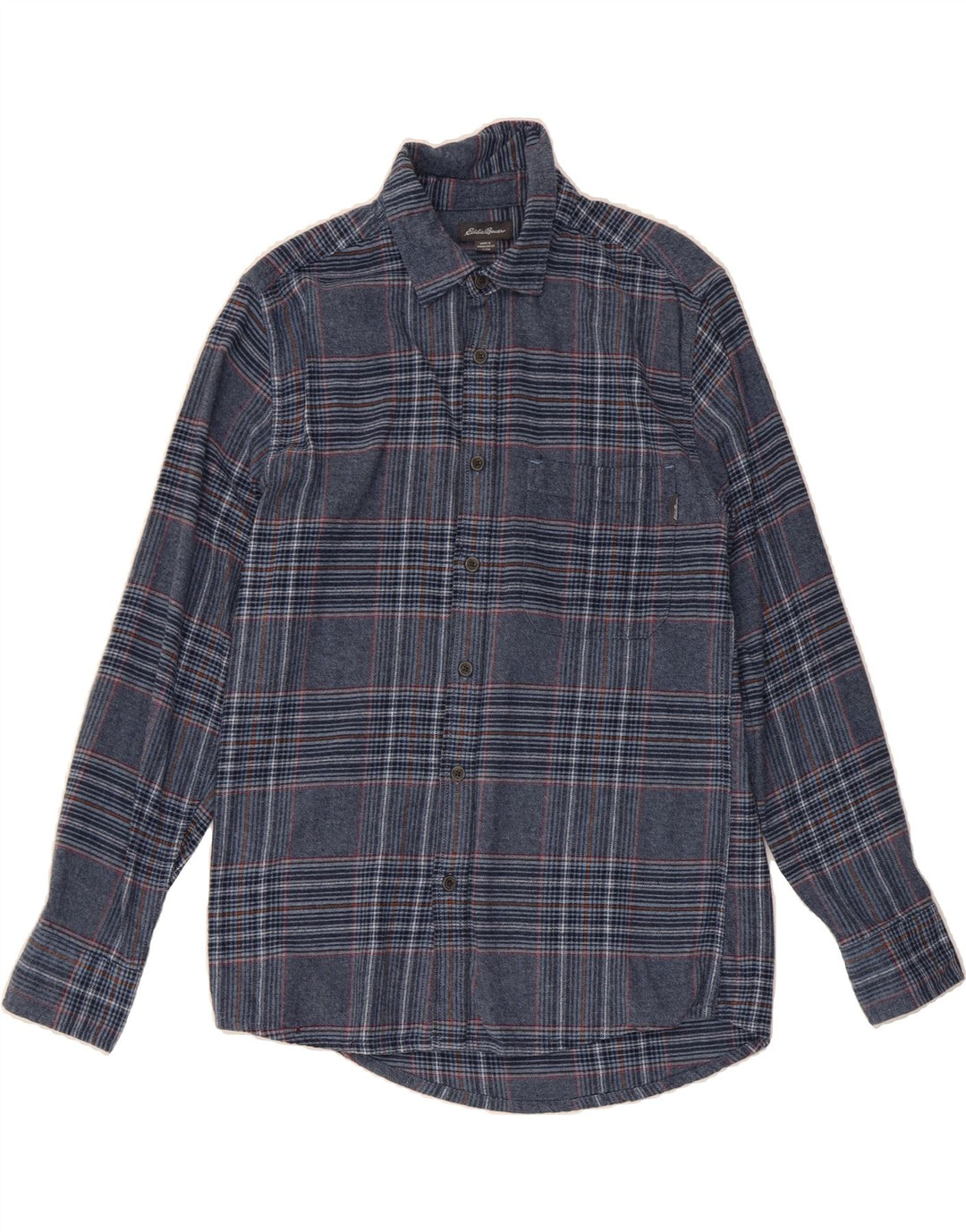 EDDIE BAUER Mens Flannel Shirt Small Navy Blue Check Cotton Vintage Eddie Bauer and Second-Hand Eddie Bauer from Messina Hembry 