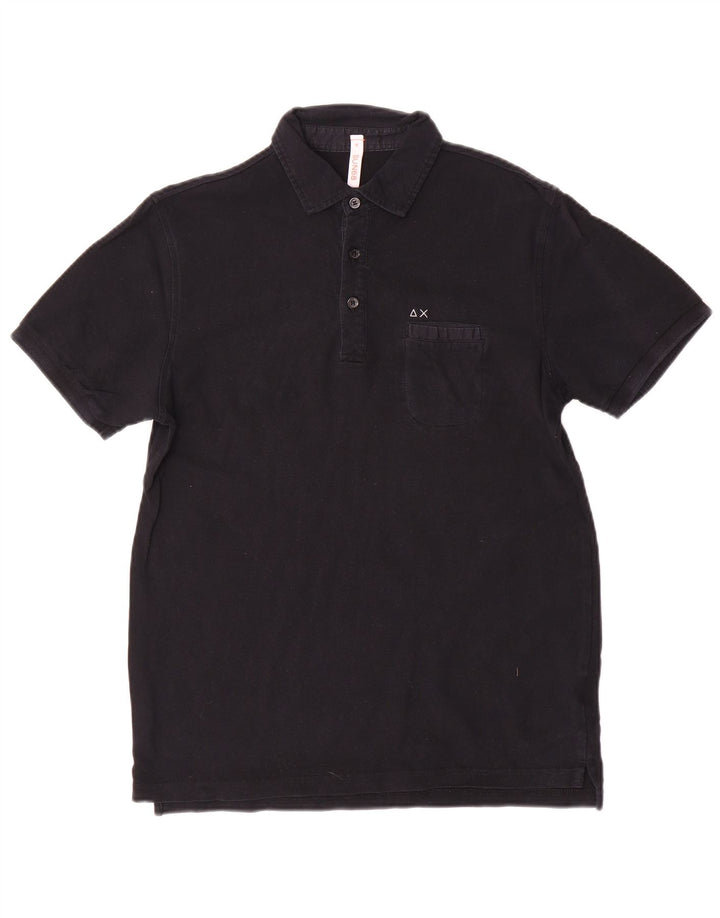 Sun68 Mens Polo Shirt Medium Black Cotton