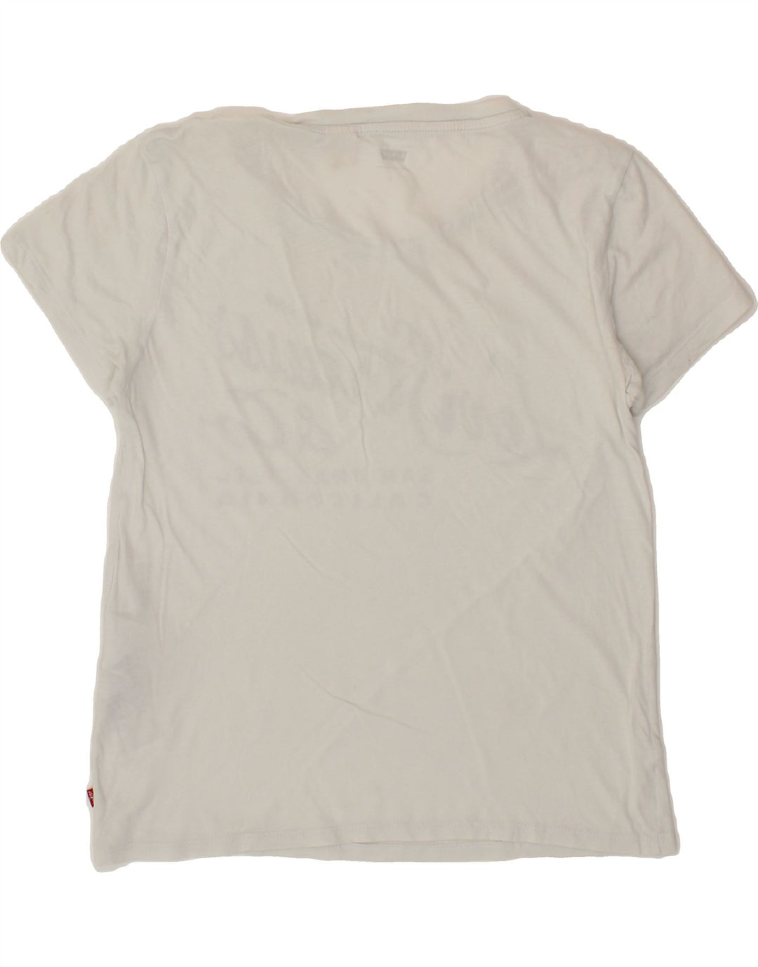 LEVI'S Womens Graphic T-Shirt Top UK 10 Small White Vintage Levi's and Second-Hand Levi's from Messina Hembry 