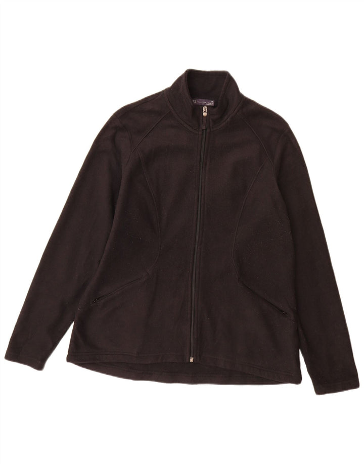 Marks & Spencer Womens Fleece Jacket UK 14 Large Black Polyester