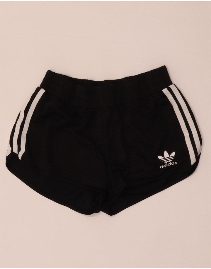 Adidas Damen Sportshorts UK 8 Small Schwarz Polyester