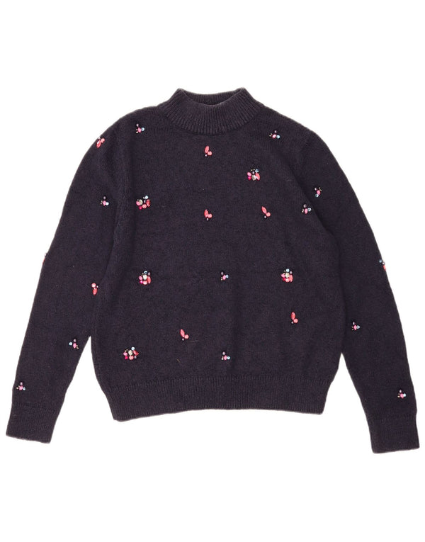 Marks & Spencer Jersey con Cuello Alto para Mujer UK 10 Small Azul Marino