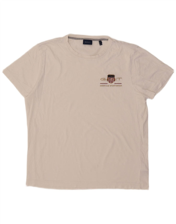 Gant Mens Graphic T-Shirt Top XL White Cotton