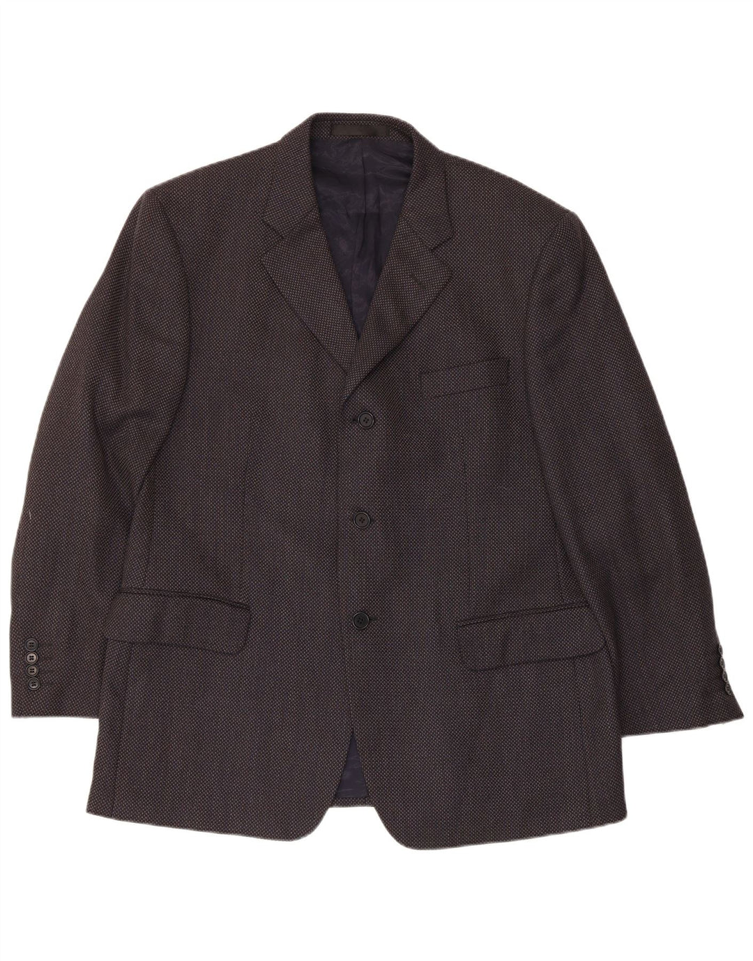 Marks & Spencer Mens 3 Button Blazer Jacket UK 44 XL Navy Blue Virgin Wool