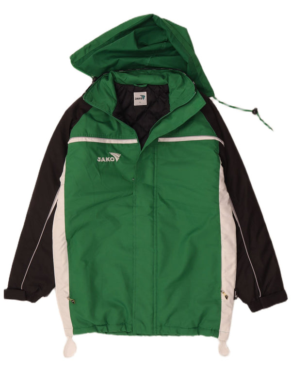 Jako Herren-Windjacke mit Kapuze, lockere Passform, UK 36, klein, grün, Farbblock