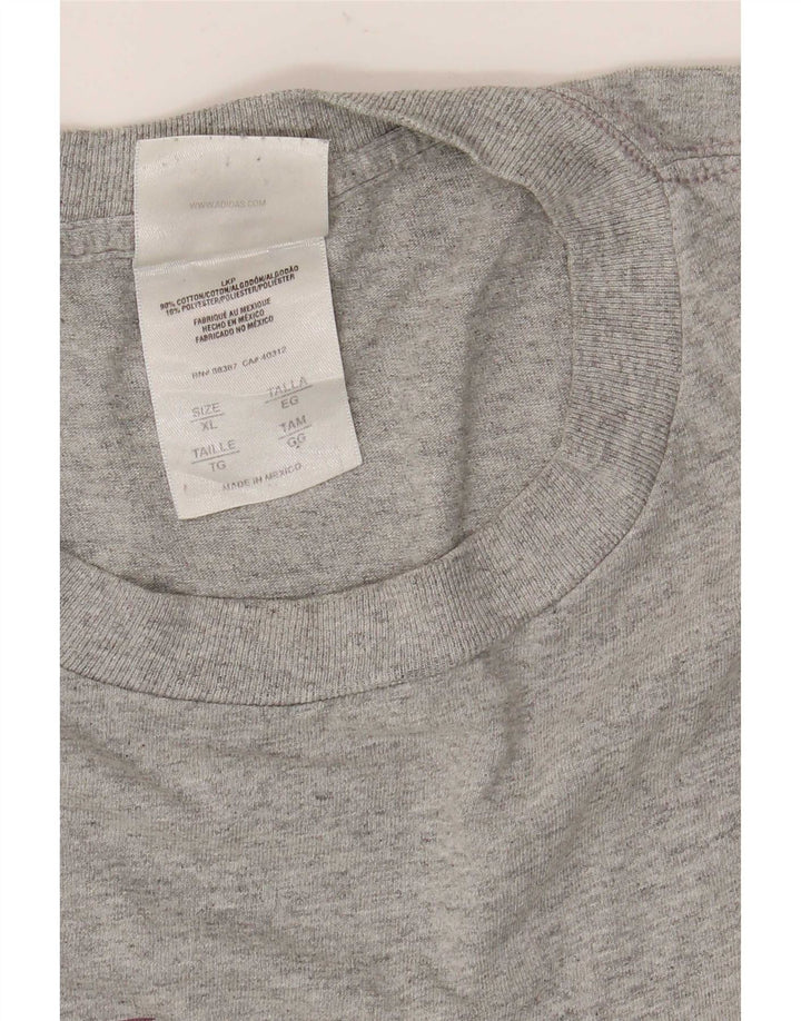 Adidas Mens Graphic Top Long Sleeve XL Grey Cotton