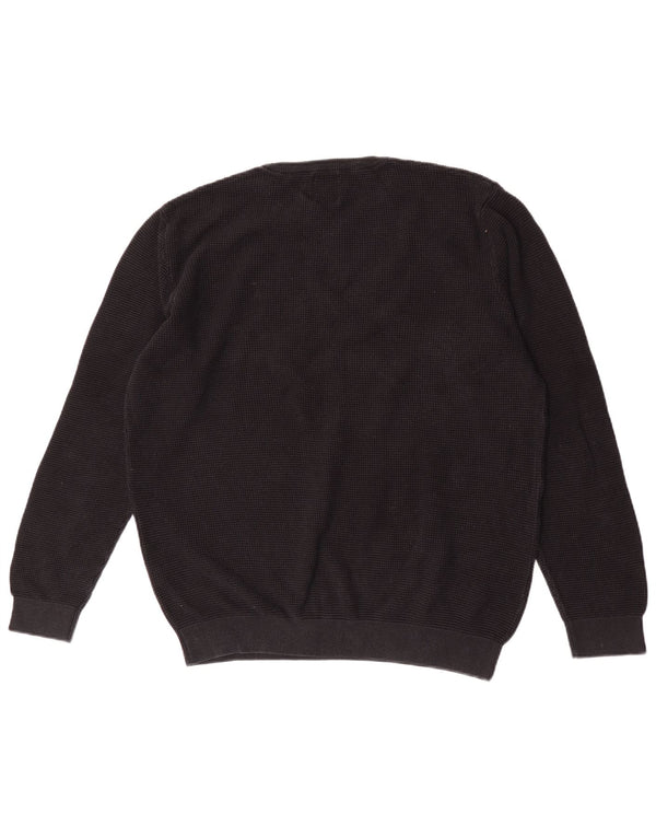 Maglione maglione girocollo da uomo Zara grande in cotone nero