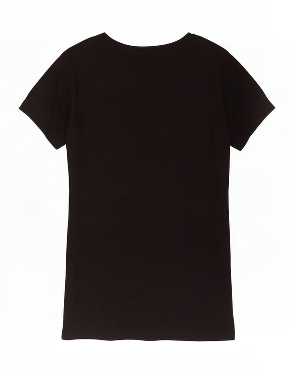 Diesel Dame Grafisk T-Shirt Top UK 10 Lille Sort