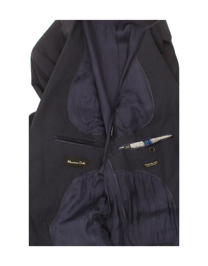 MASSIMO DUTTI Mens 2 Button Blazer Jacket UK 42 XL Navy Blue Viscose Vintage Massimo Dutti and Second-Hand Massimo Dutti from Messina Hembry 