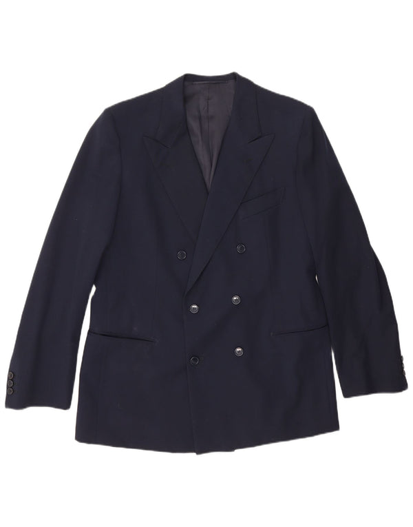 Vintage Herren Zweireiher Blazer Jacke UK 36 Small Marineblau
